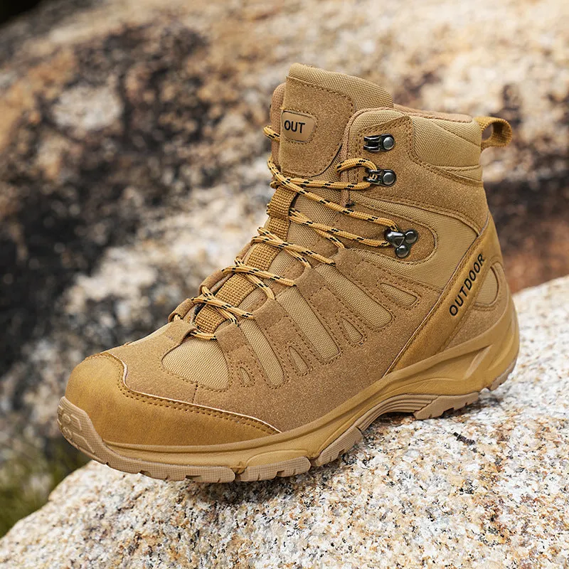 (⏰ Clearance Event 49% OFF) Men's High Top Wide Toe Arch Support Orthopedic Tactical Boots Comfortable Non-slip Durable Hiking Boots