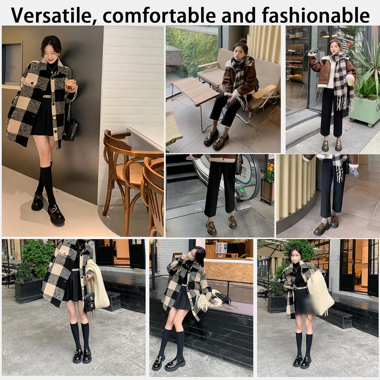 2025NEW Women's Platform Penny Loafers Slip on Chunky Heel Loafer Classic Leather Round Toe Dress Shoes Comfortable Business Work Casual Shoes