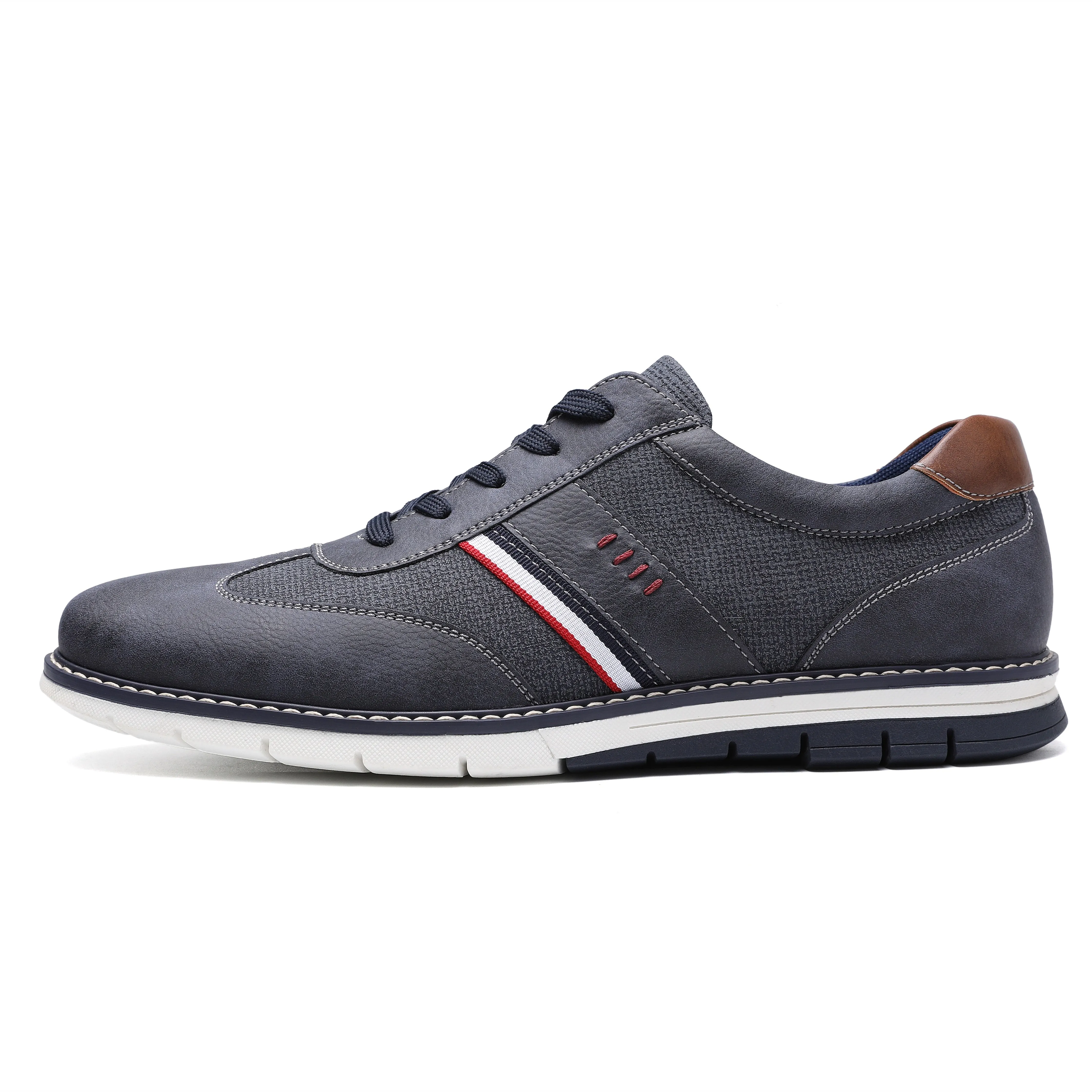 Angelo Ricci™ Designer Leather Casual Lace-Up Sneakers
