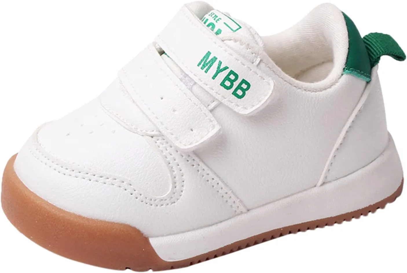 Baby Double Strap Sneakers, Casual Athletic Shoes for Girls Boys, Comfortable Fit Flat Bottom Non Slip Sport Shoes