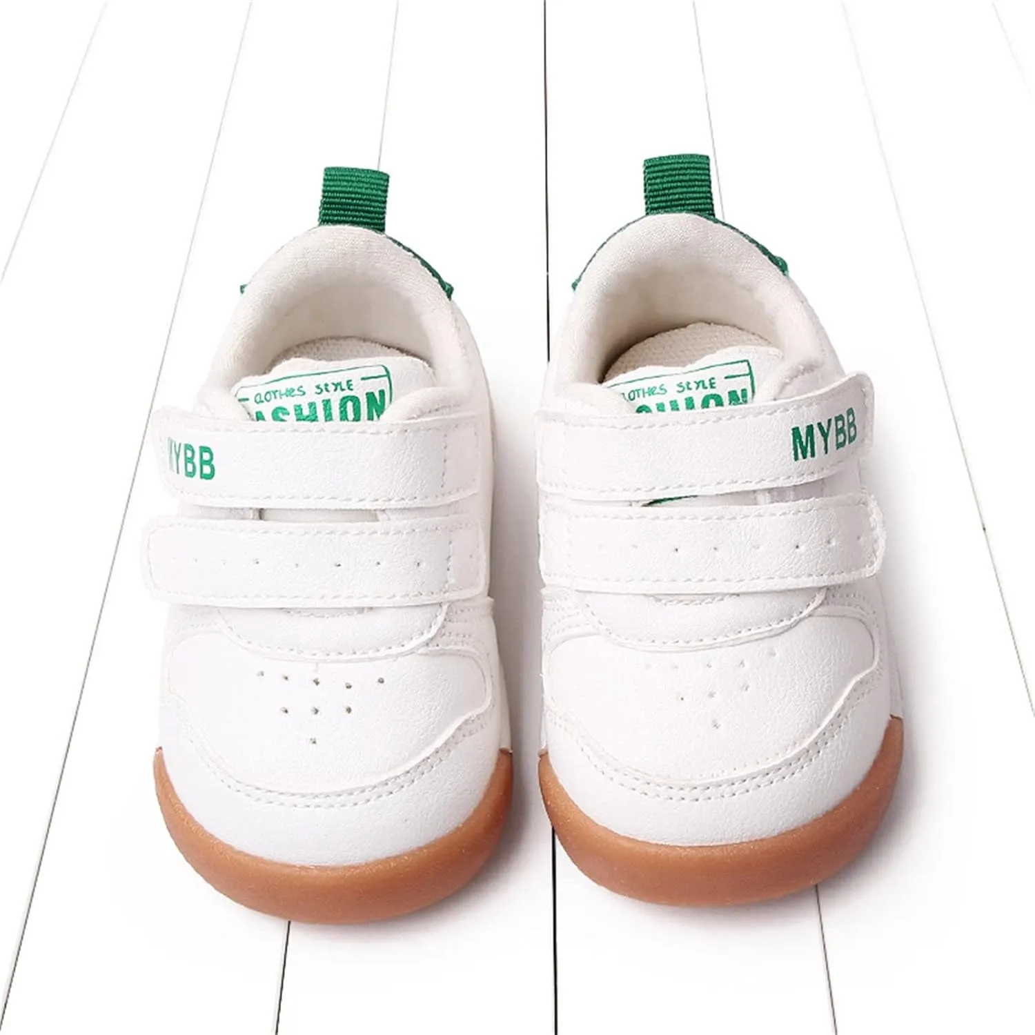 Baby Double Strap Sneakers, Casual Athletic Shoes for Girls Boys, Comfortable Fit Flat Bottom Non Slip Sport Shoes