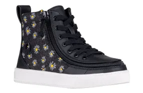 Billy Footwear Kid's Girls High Top Sneakers- Black Daisy
