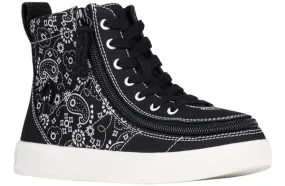 Billy Footwear Kid's Girls High Top Sneakers- Black Paisley