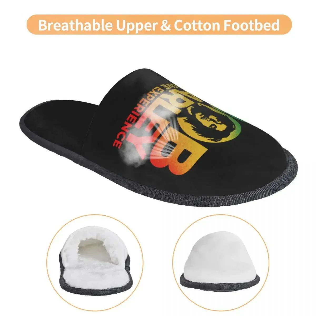 Bob Marley Comfort Scuff Slippers – Memory Foam Indoor House Shoes for Women