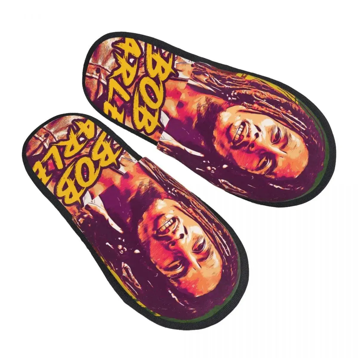 Bob Marley Comfort Scuff Slippers – Memory Foam Indoor House Shoes for Women
