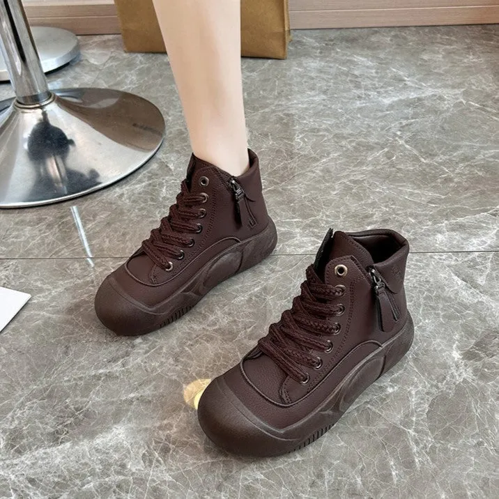 Bootara 2025 Autumn/Winter High-Top Sneakers for Women, Trendy & Versatile Casual Platform Shoes, Comfortable Stylish Fashionable Streetwear, Breathable and Durable