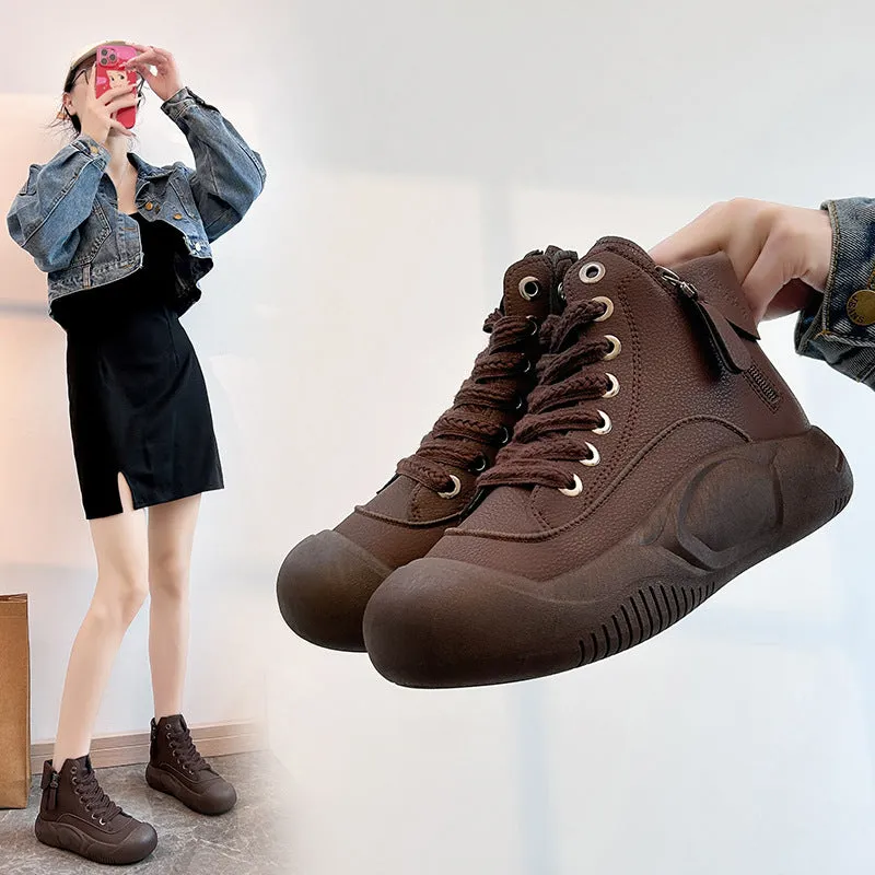 Bootara 2025 Autumn/Winter High-Top Sneakers for Women, Trendy & Versatile Casual Platform Shoes, Comfortable Stylish Fashionable Streetwear, Breathable and Durable