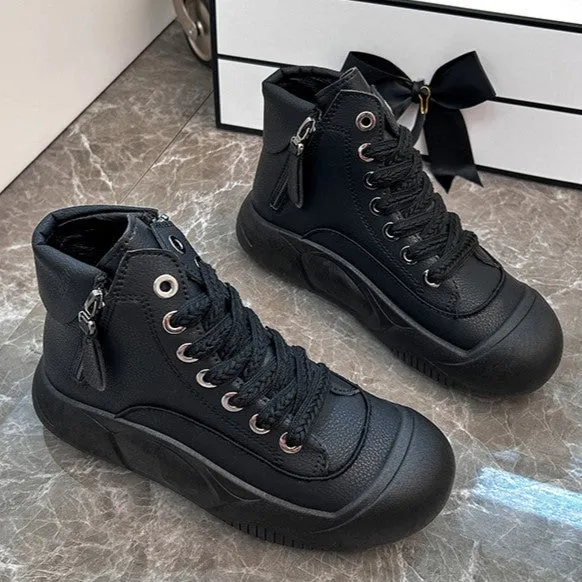 Bootara 2025 Autumn/Winter High-Top Sneakers for Women, Trendy & Versatile Casual Platform Shoes, Comfortable Stylish Fashionable Streetwear, Breathable and Durable