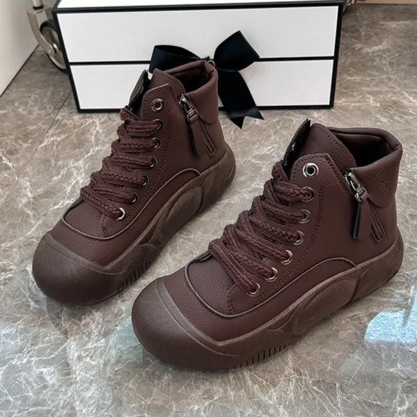 Bootara 2025 Autumn/Winter High-Top Sneakers for Women, Trendy & Versatile Casual Platform Shoes, Comfortable Stylish Fashionable Streetwear, Breathable and Durable
