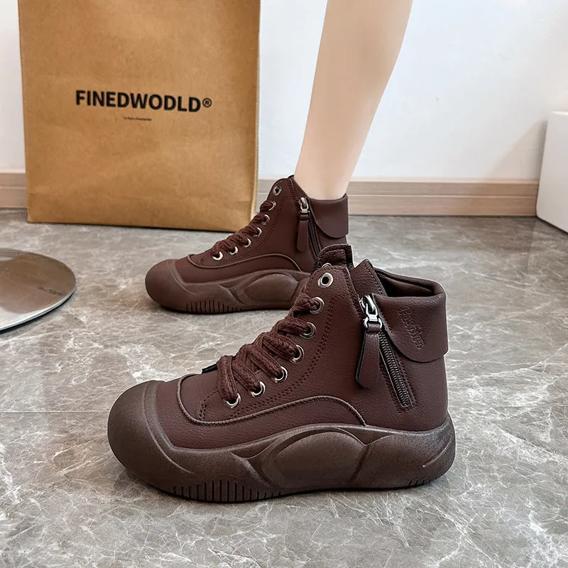 Bootara 2025 Autumn/Winter High-Top Sneakers for Women, Trendy & Versatile Casual Platform Shoes, Comfortable Stylish Fashionable Streetwear, Breathable and Durable