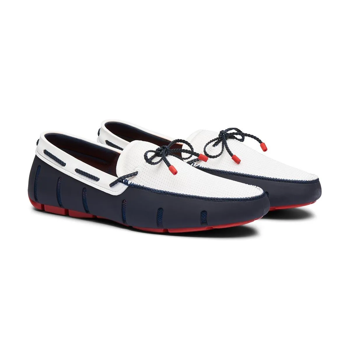Braided Lace Loafer (Navy   Red   White)