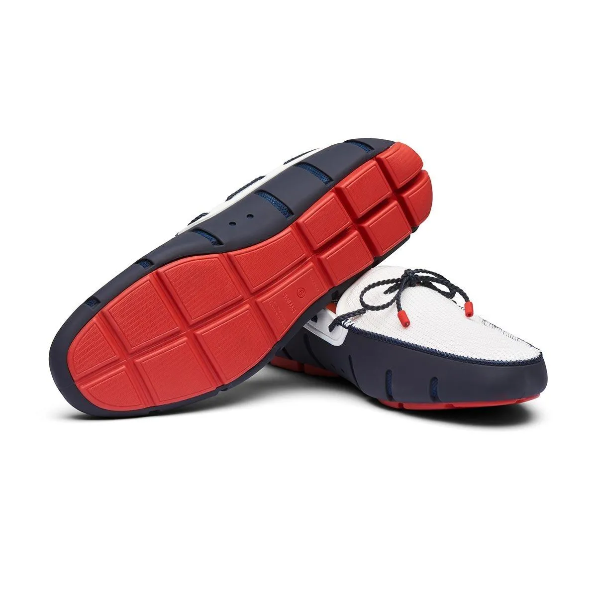 Braided Lace Loafer (Navy   Red   White)