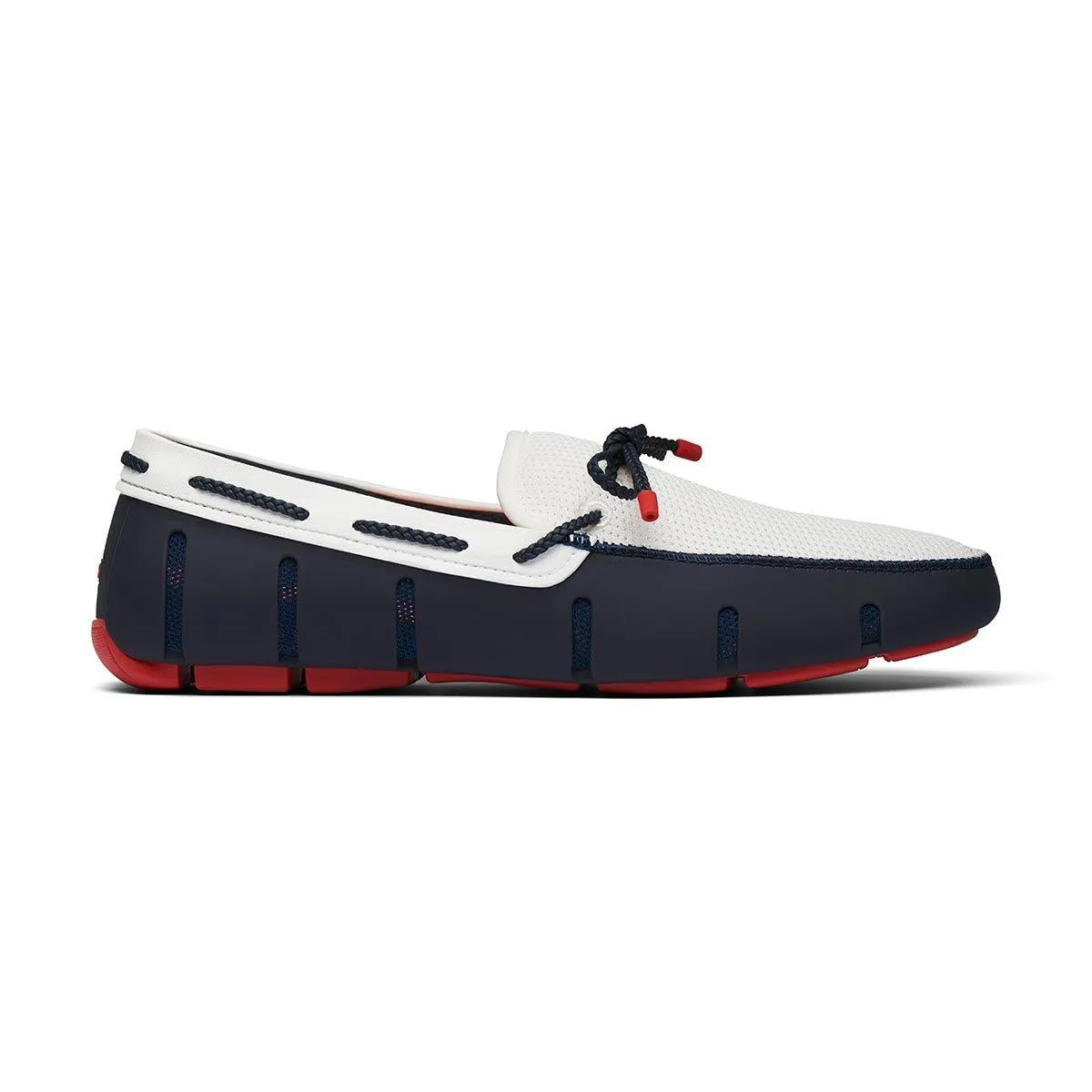 Braided Lace Loafer (Navy   Red   White)