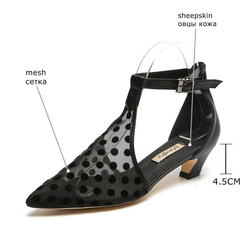 Breathable Mesh Cool Sexy Pointed Toe Women Heels Shoes