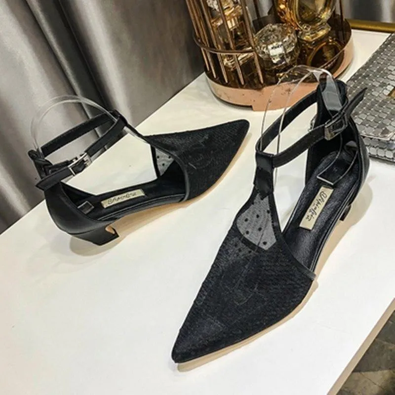 Breathable Mesh Cool Sexy Pointed Toe Women Heels Shoes