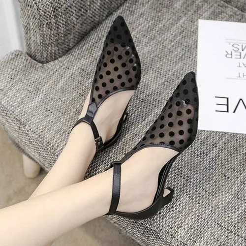 Breathable Mesh Cool Sexy Pointed Toe Women Heels Shoes