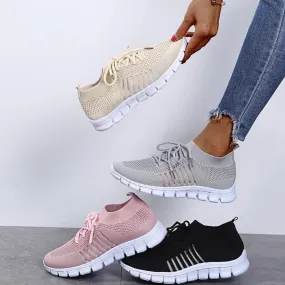 Breathable Mesh Lace Up Sneakers