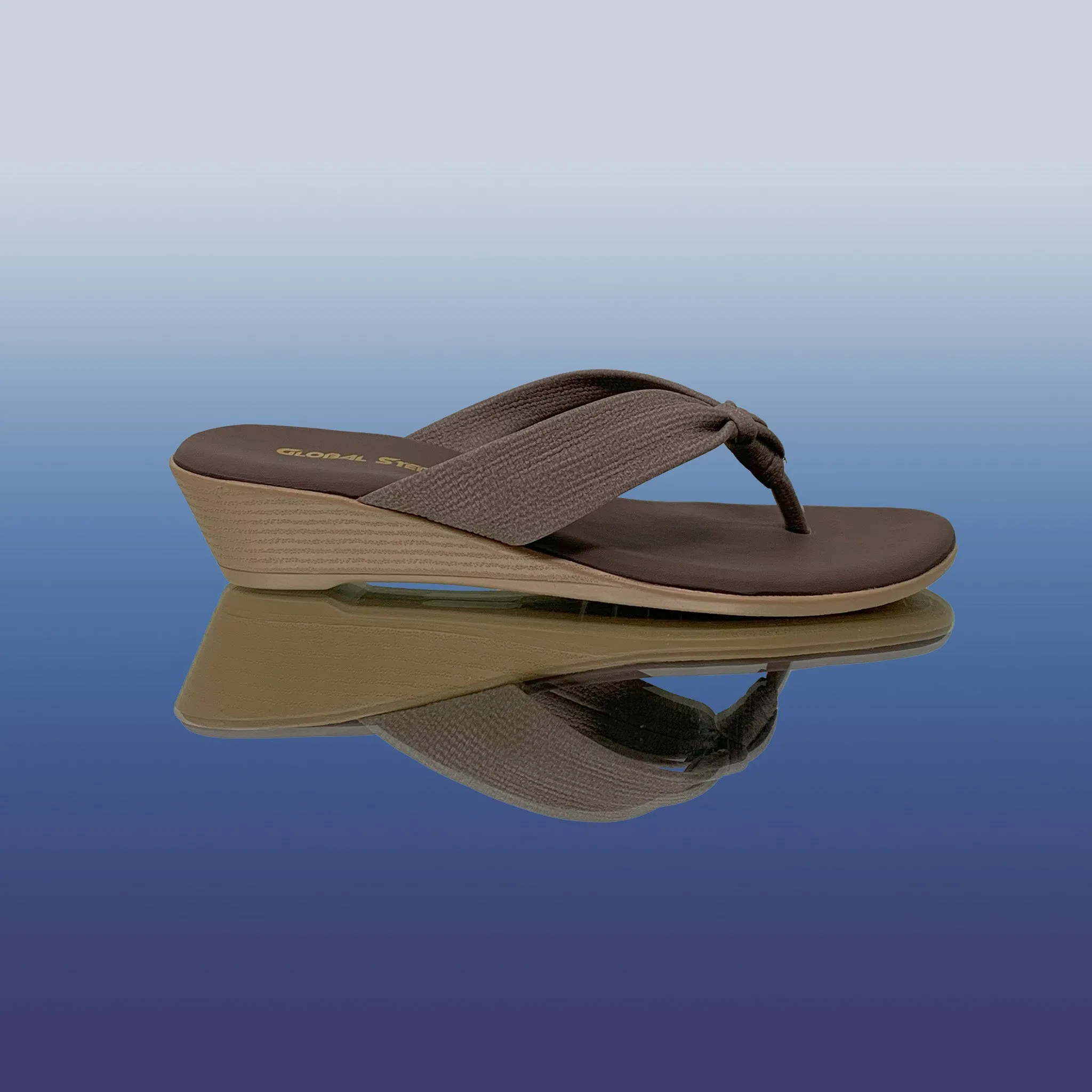 Brown Knotted Wedge Sandals