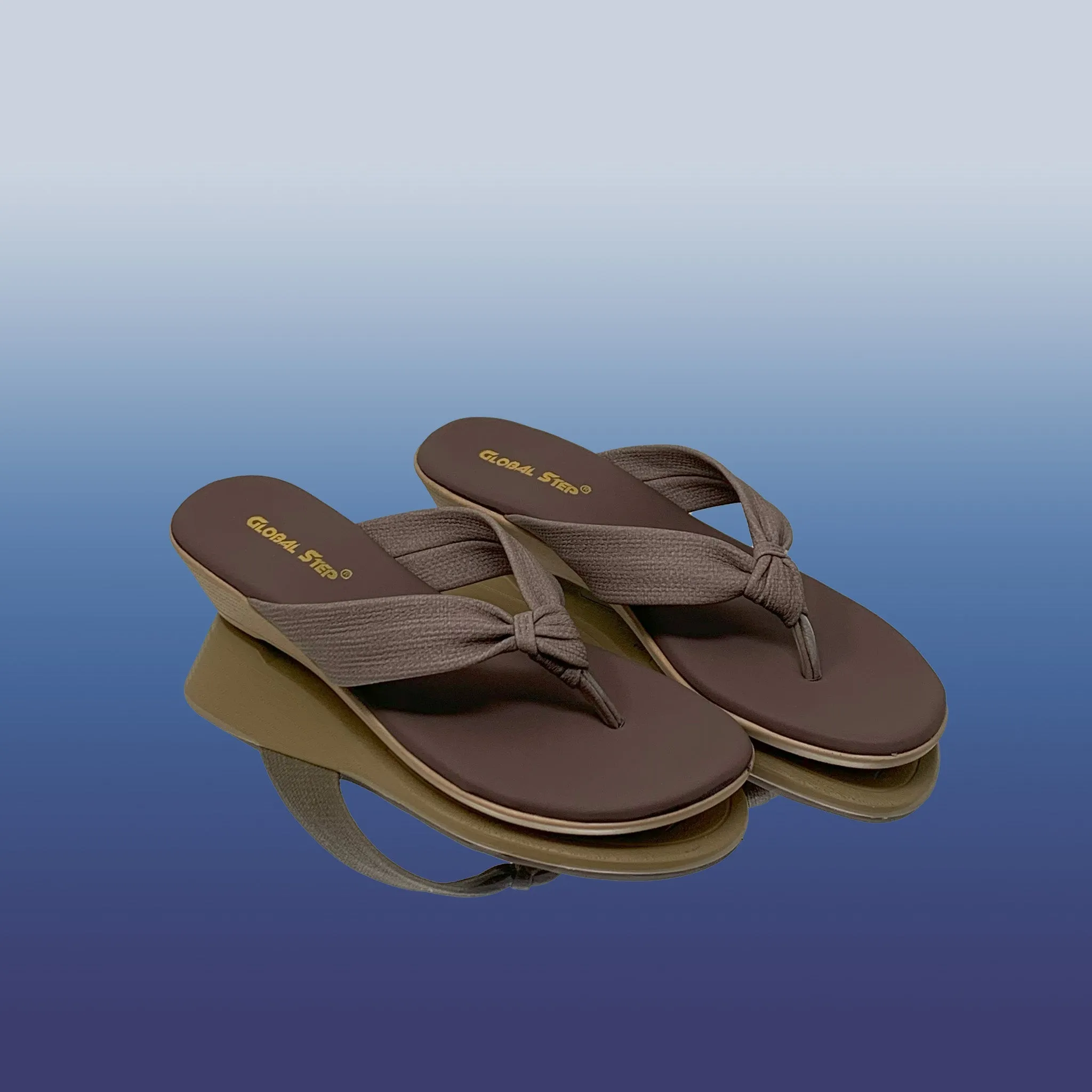 Brown Knotted Wedge Sandals