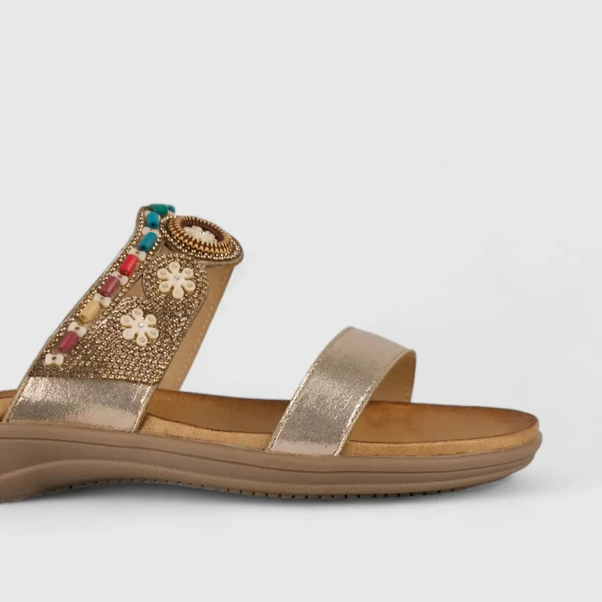 Bulbul Flat Bling Sandal Gold HAR016