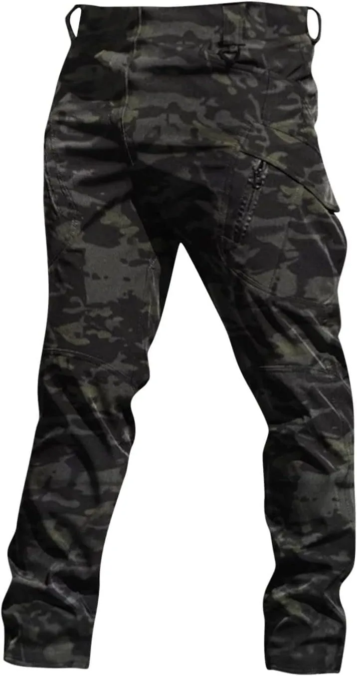 Cargo Pants for Men Water Resistance Relaxed Fit Waterproof Hiking Pants Outdoor Fishing with Pockets