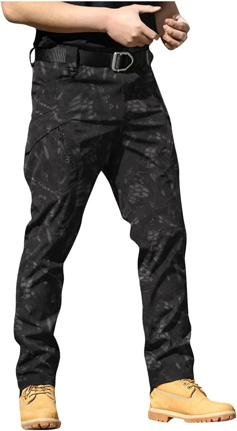 Cargo Pants for Men Water Resistance Relaxed Fit Waterproof Hiking Pants Outdoor Fishing with Pockets