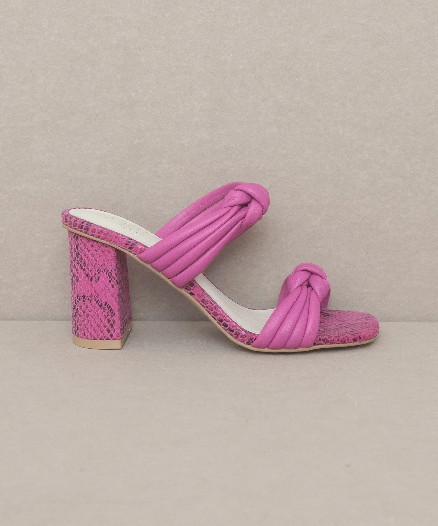 Chic Knotted High Heel Slide Sandals