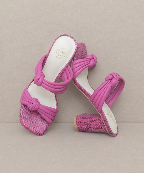 Chic Knotted High Heel Slide Sandals