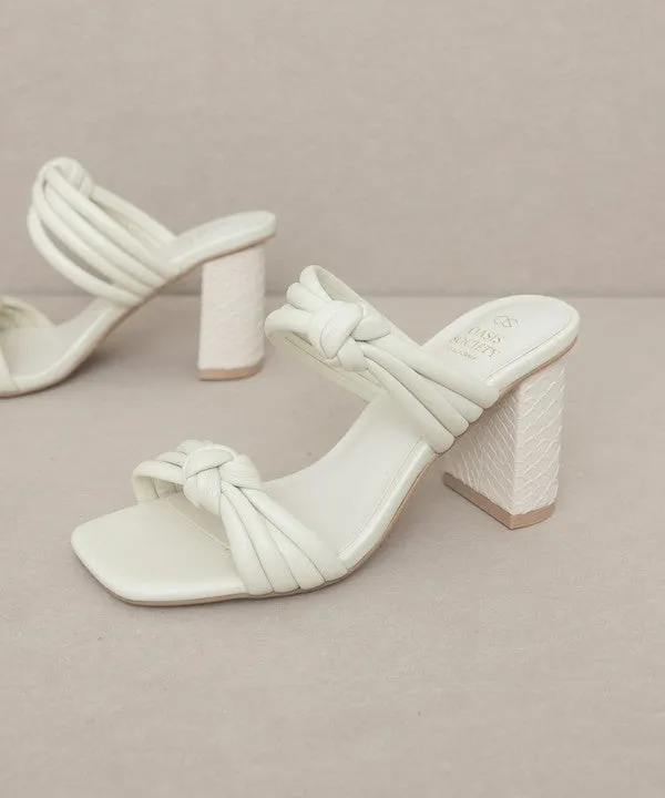Chic Knotted High Heel Slide Sandals