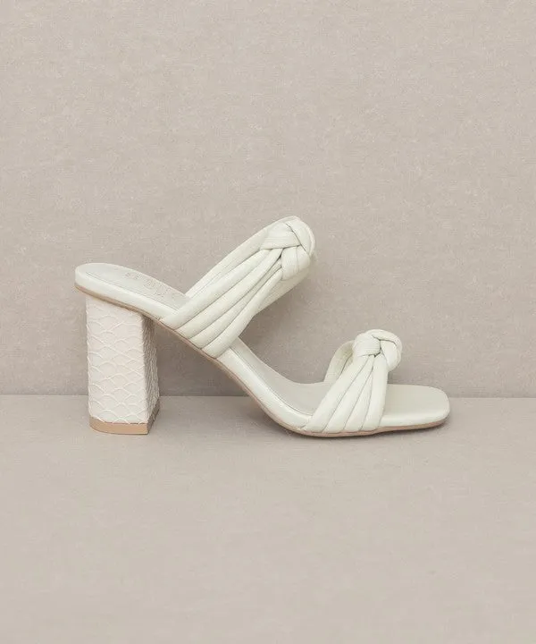 Chic Knotted High Heel Slide Sandals