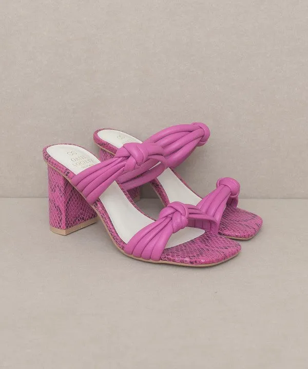 Chic Knotted High Heel Slide Sandals