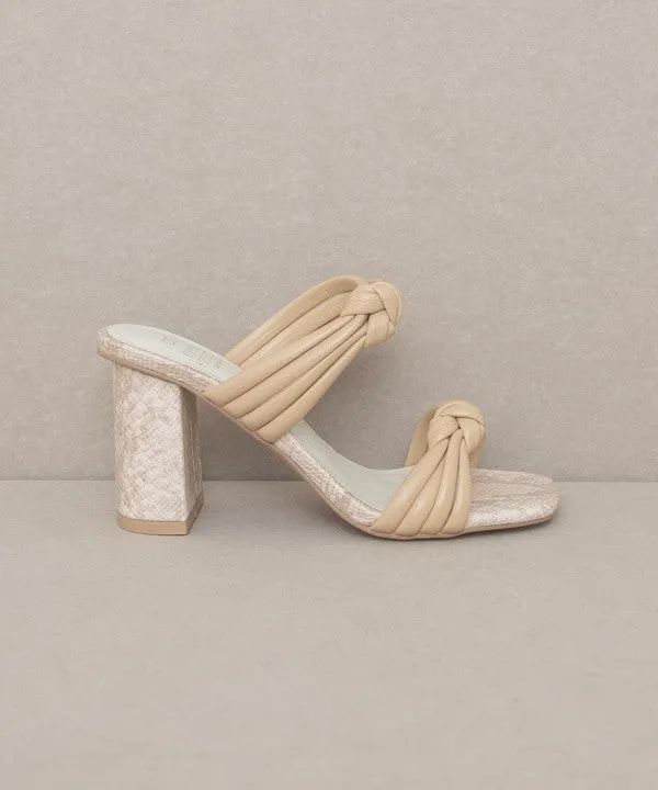 Chic Knotted High Heel Slide Sandals