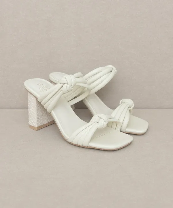 Chic Knotted High Heel Slide Sandals