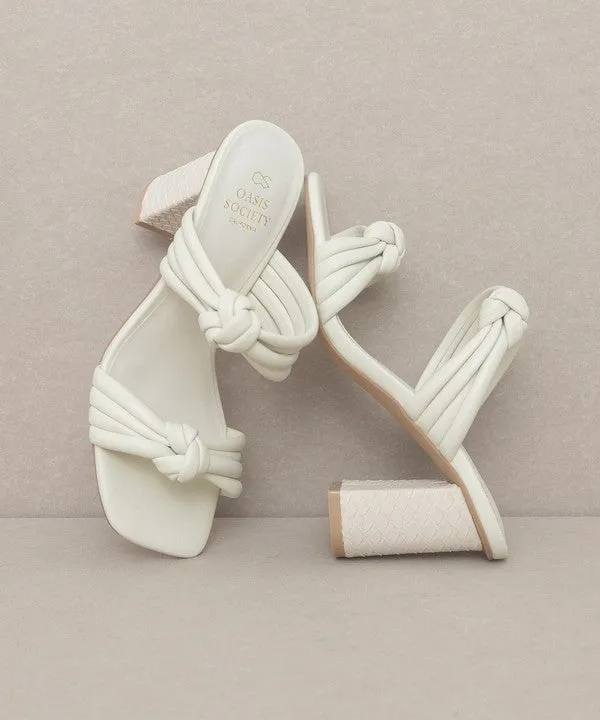 Chic Knotted High Heel Slide Sandals