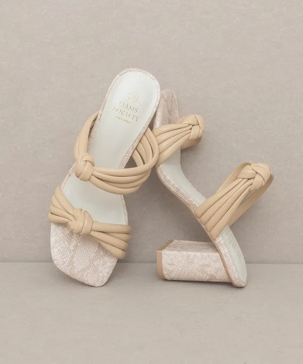 Chic Knotted High Heel Slide Sandals