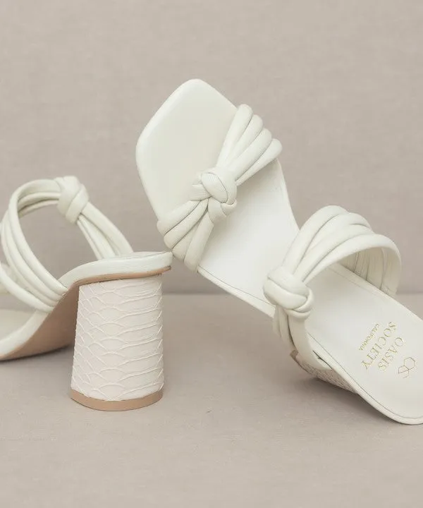 Chic Knotted High Heel Slide Sandals