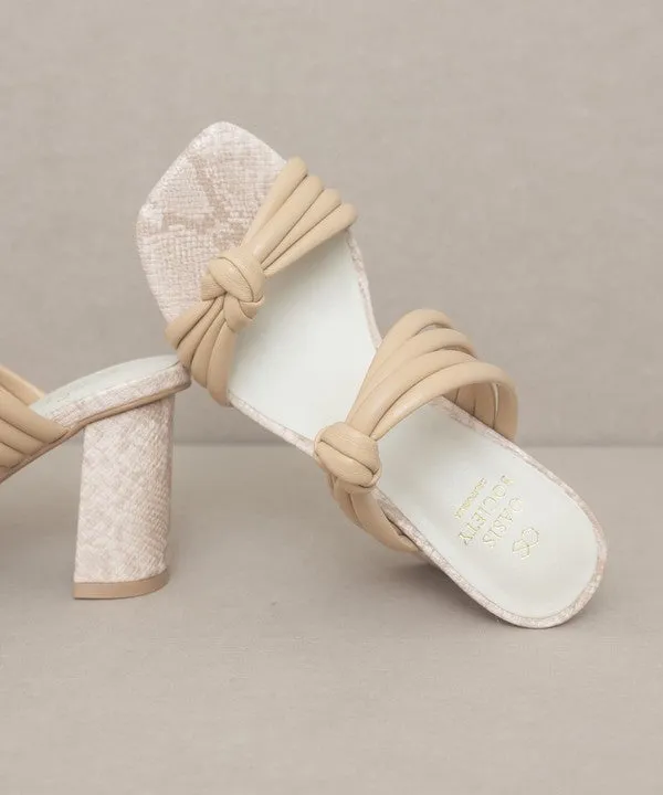 Chic Knotted High Heel Slide Sandals