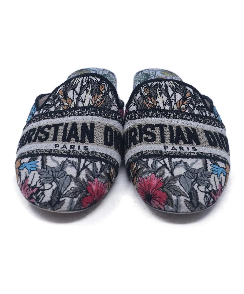 Christian Dior Multicolor Floral Mules sz 6