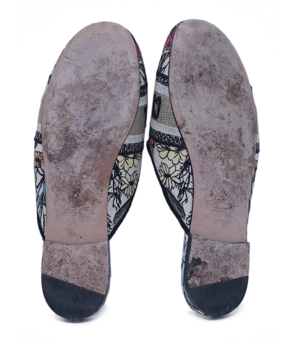 Christian Dior Multicolor Floral Mules sz 6