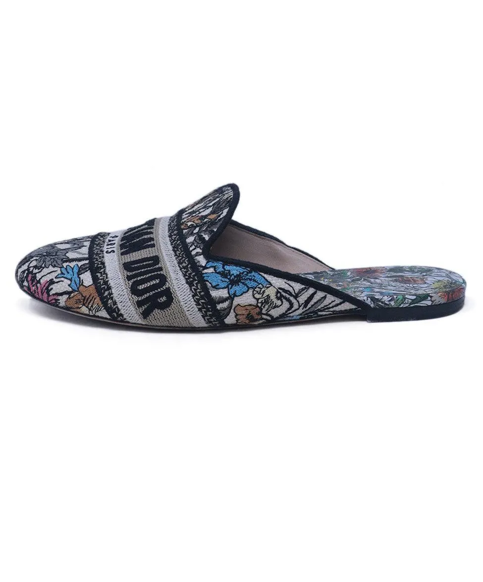Christian Dior Multicolor Floral Mules sz 6