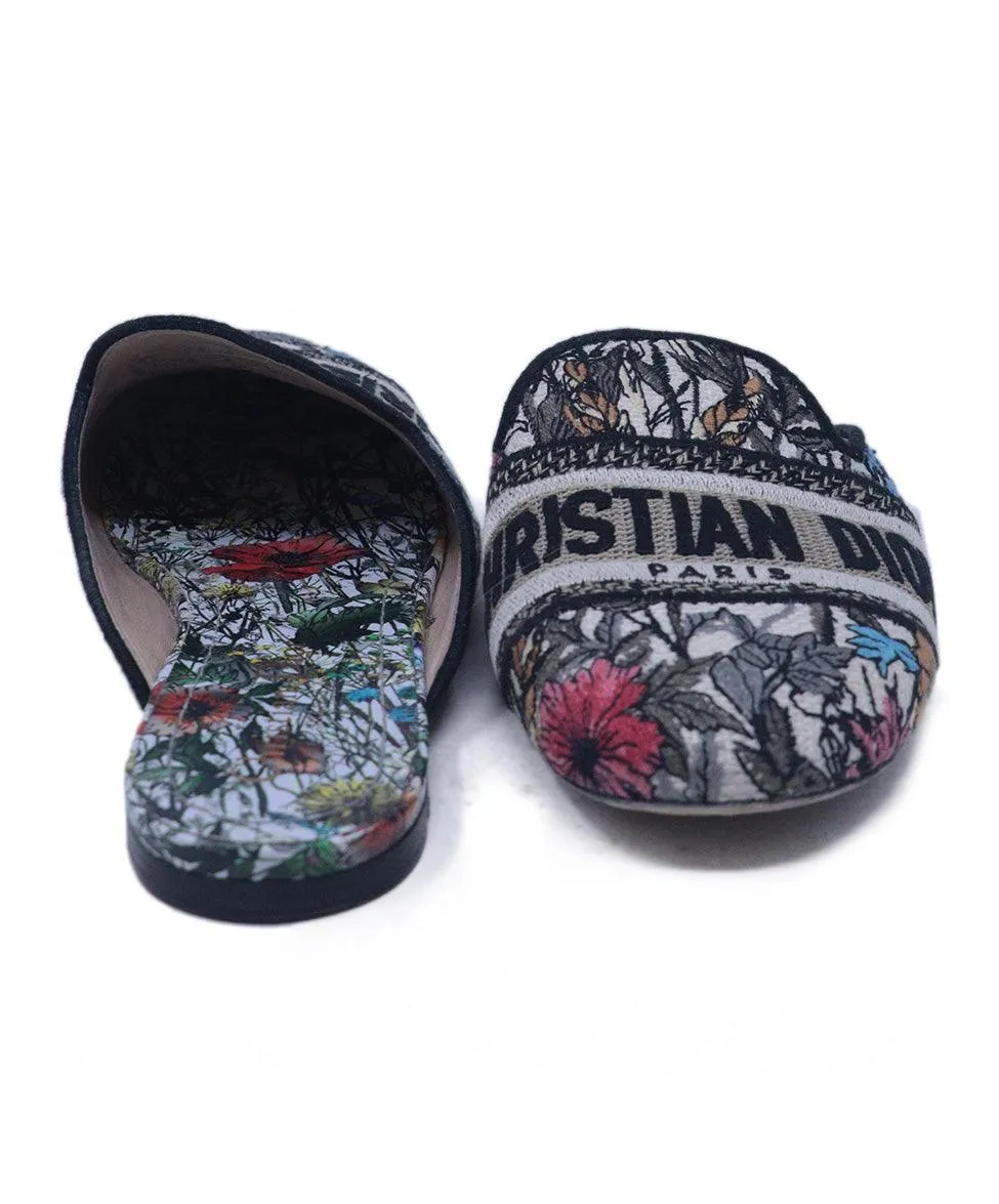 Christian Dior Multicolor Floral Mules sz 6