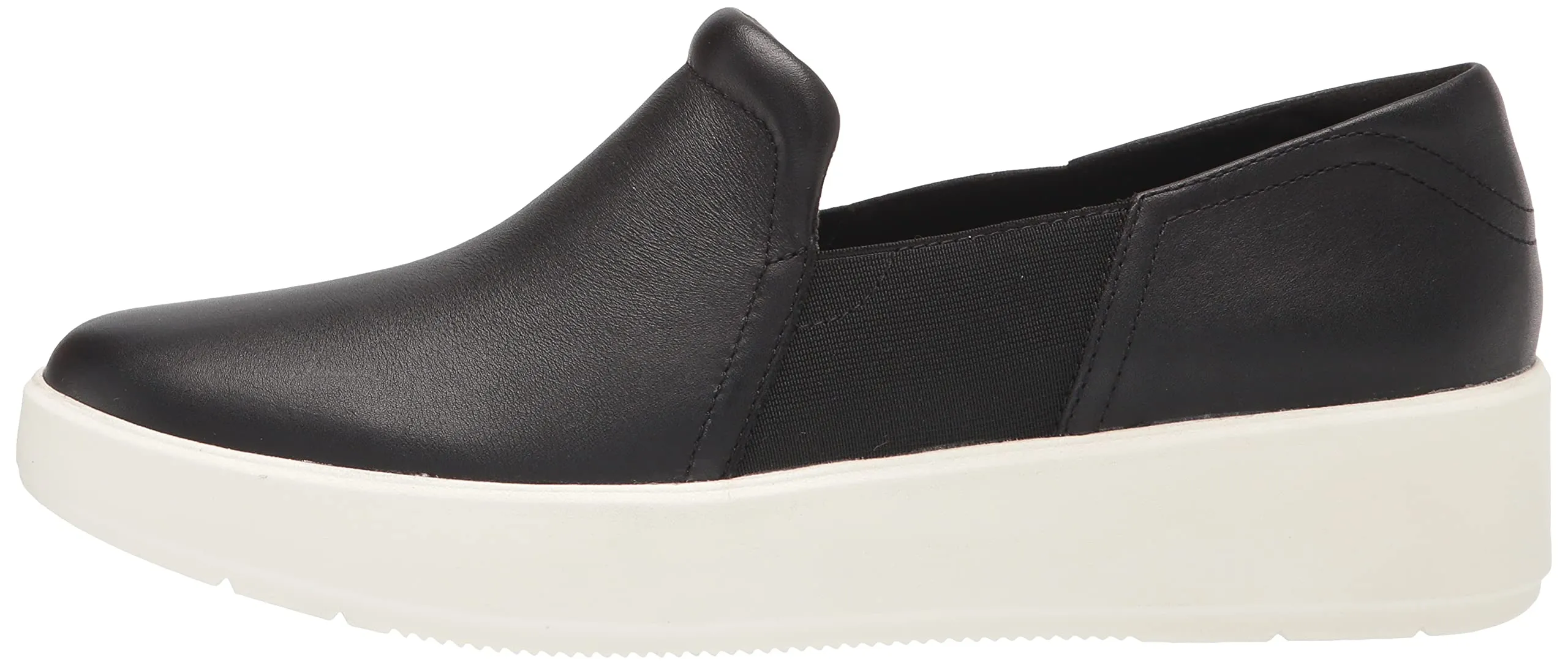 Clarks Layton Band Black Leather White Platform Slip On Wedge Platform Sneakers