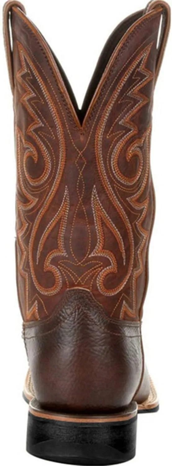 Cowboy Boots for Men Western Country Boots Durable Classic Embroidered Mid-Calf Square Toe Traditional Boots