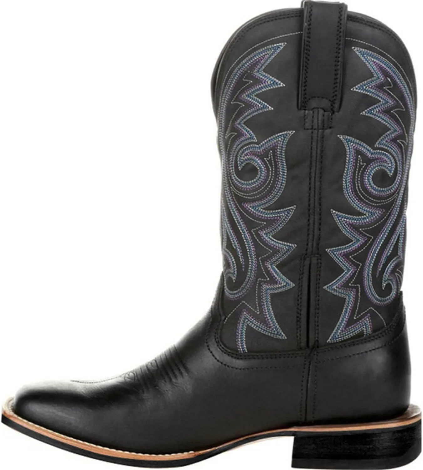 Cowboy Boots for Men Western Country Boots Durable Classic Embroidered Mid-Calf Square Toe Traditional Boots