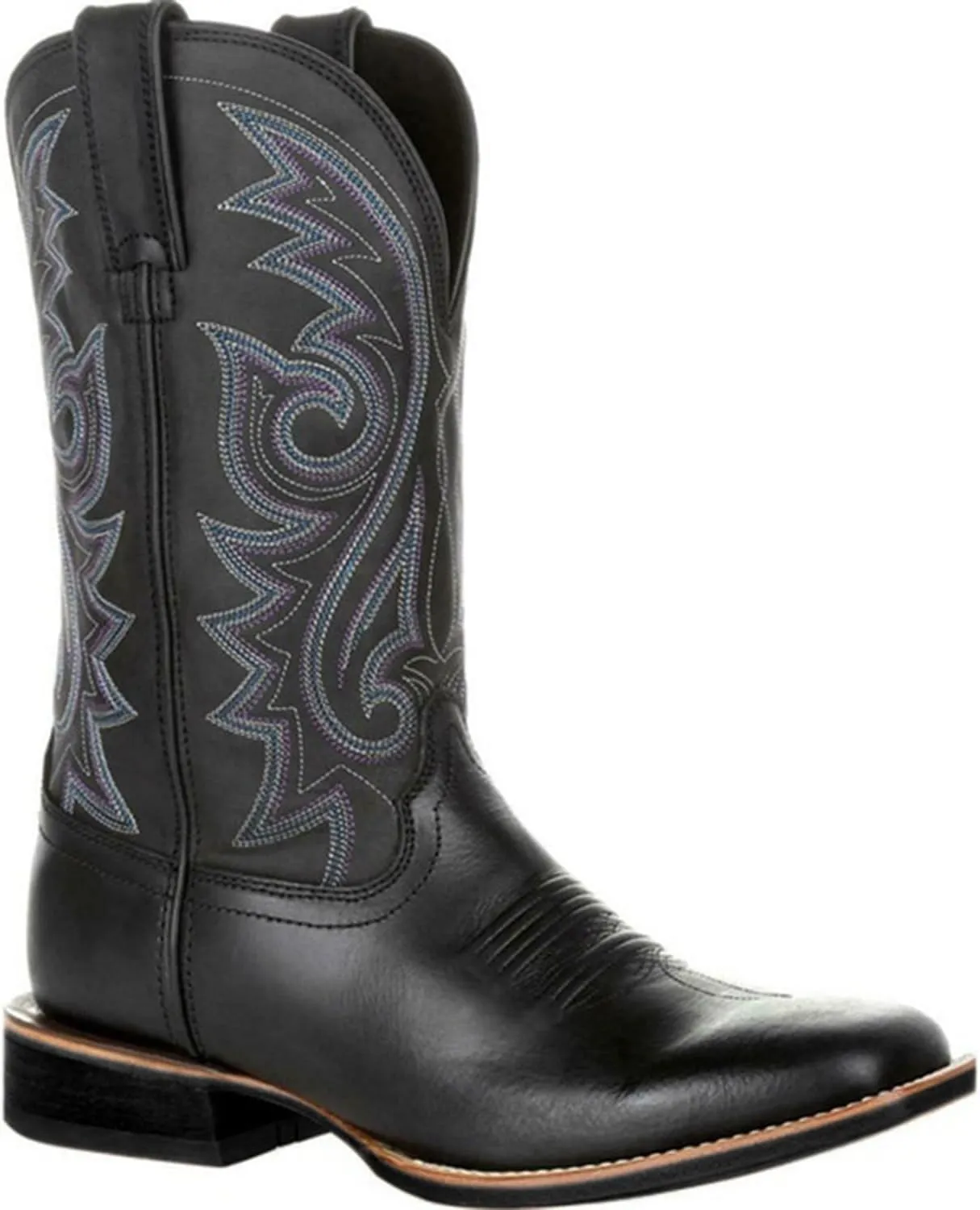 Cowboy Boots for Men Western Country Boots Durable Classic Embroidered Mid-Calf Square Toe Traditional Boots