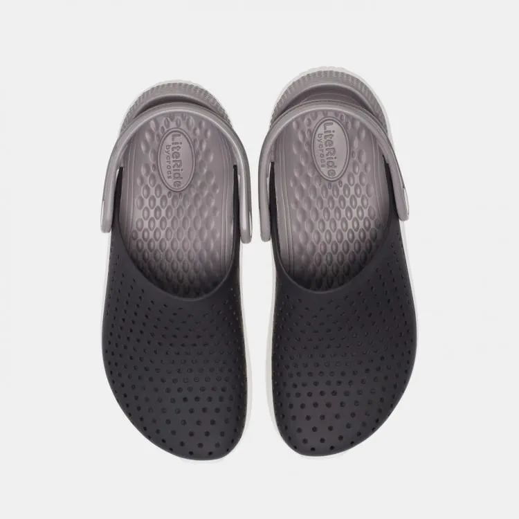 Crocs Kids LiteRide Clog 205964-066 - כפכף בטכנולוגיית לייט-רייד בצבע שחור/לבן
