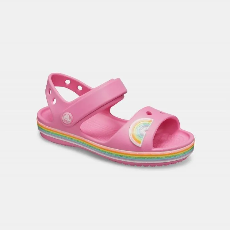 Crocs Preschool Crocband Imagination Sandal 206145-669 - סנדל קרוקבנד קשת בענן בצבע ורוד