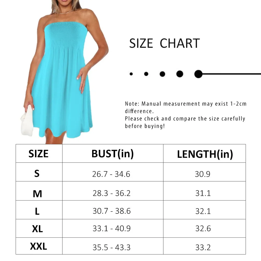 Custom Face Colorful Leaves Women's Tube Top Pleated Party Dress