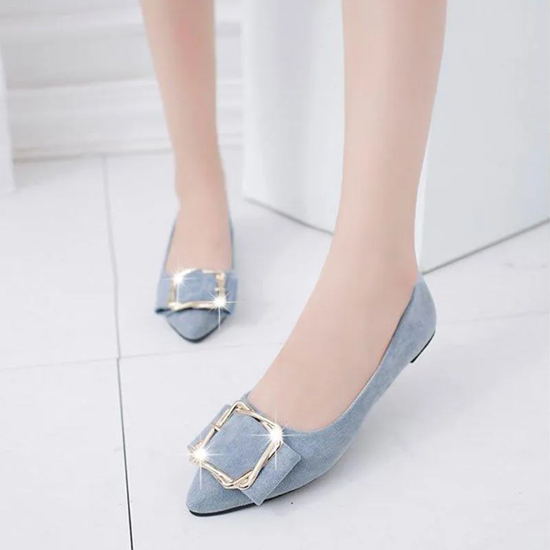 Daily Suede Pointed Toe Elegant Flats