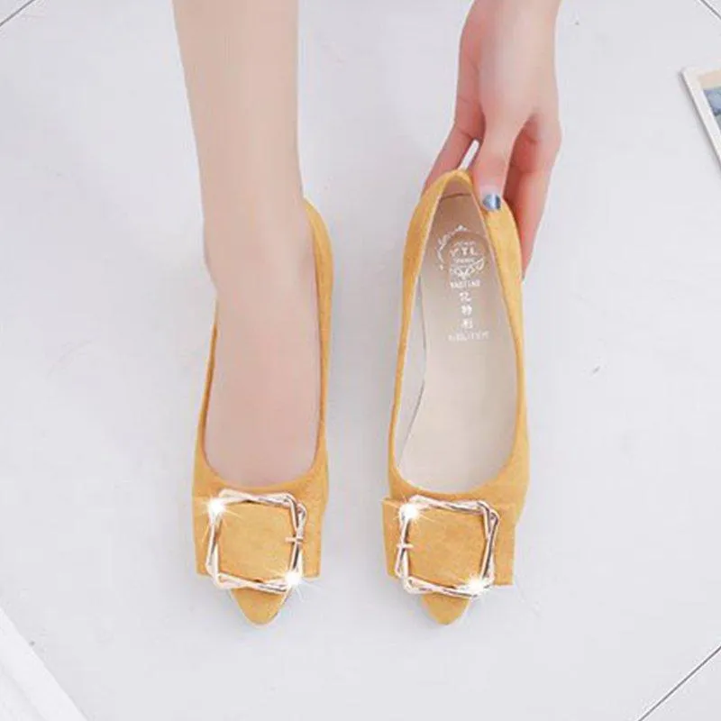 Daily Suede Pointed Toe Elegant Flats